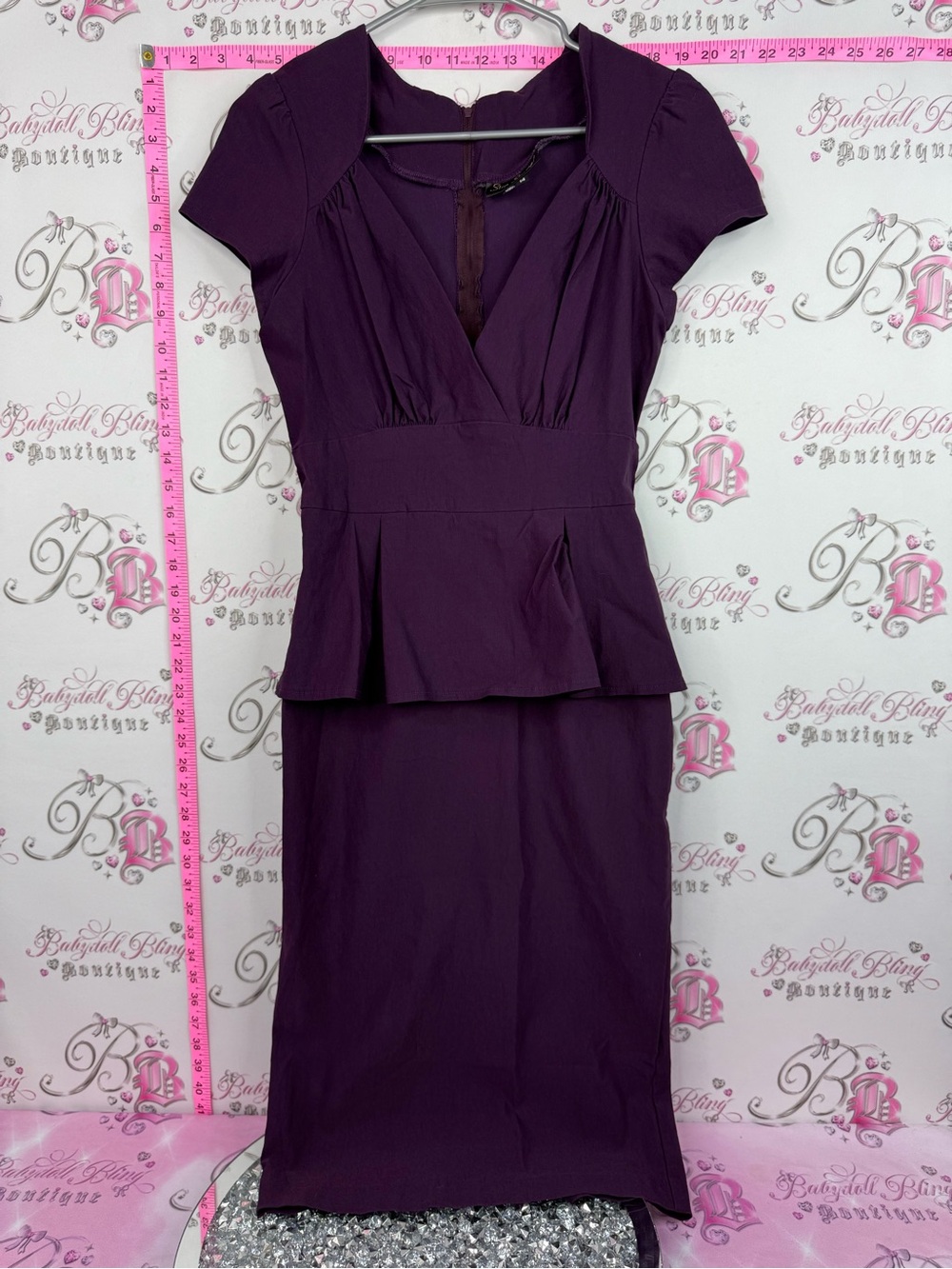 Stop Staring dress long Plum Purple Peplum Dress